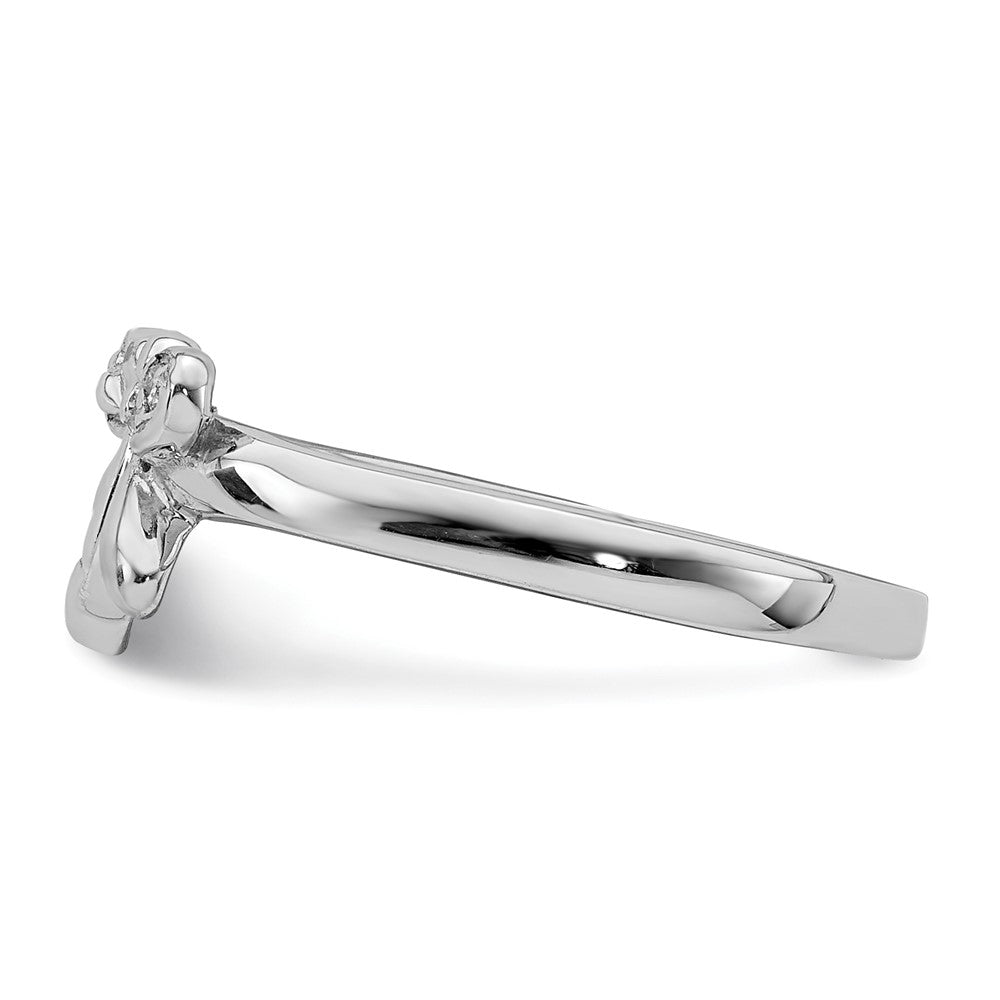 Sterlingsilber Rhodiniert Poliert Zirkonia Libelle Kinder Ring (size 4 Nur)