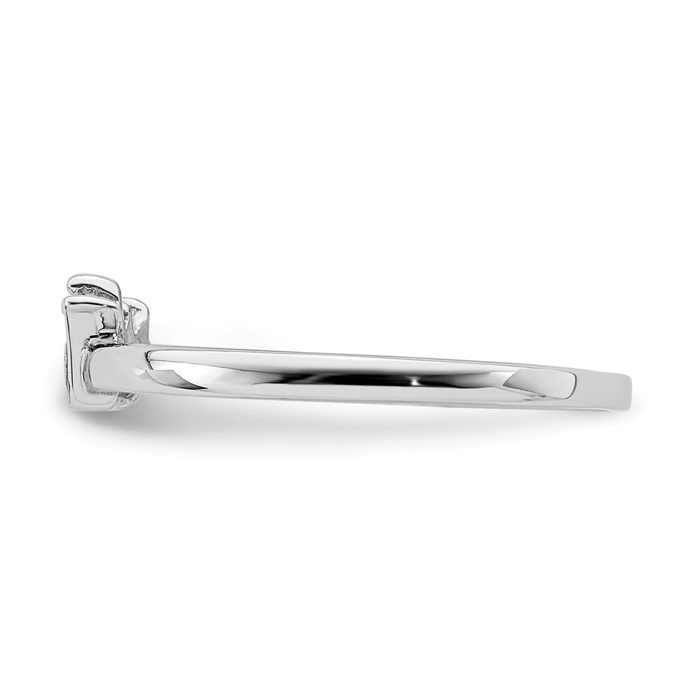 Sterlingsilber Rhodiniert Poliert Rosa Emaille Krone Kinder Ring