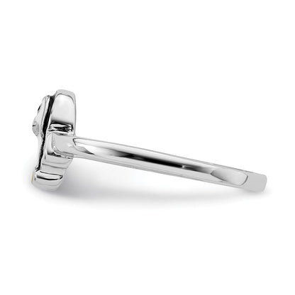 Sterlingsilber Rhodiniert Childs Emailliert Pinguin Ring (size 3 Nur)