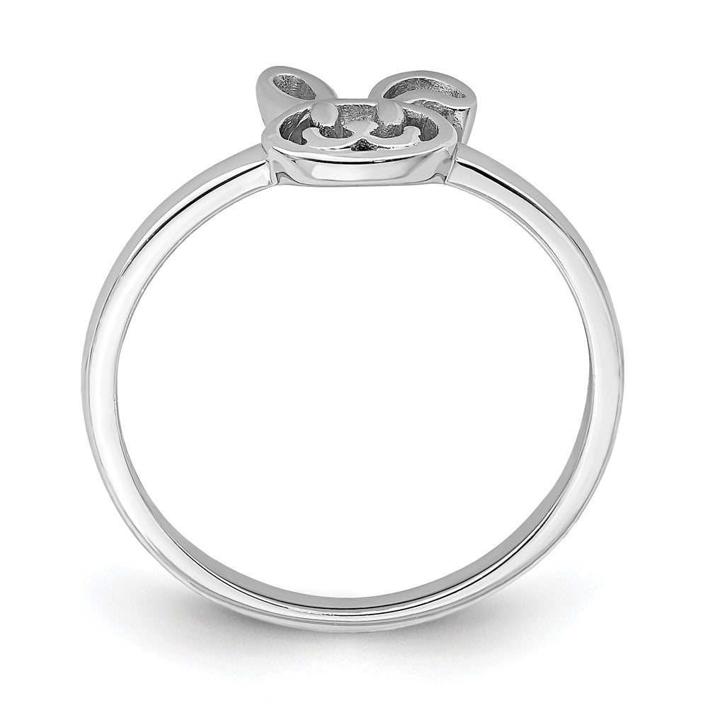 Sterlingsilber Rhodiniert Childs Bunny Ring (size 3 Nur)