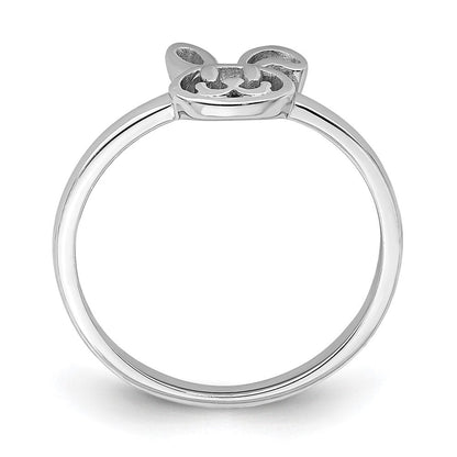 Sterlingsilber Rhodiniert Childs Bunny Ring (size 3 Nur)