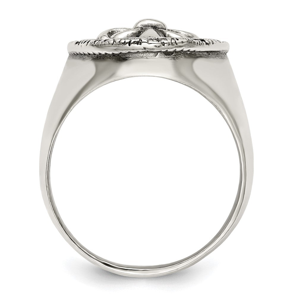 Sterlingsilber Antikisiert Fleur De Lis Ring