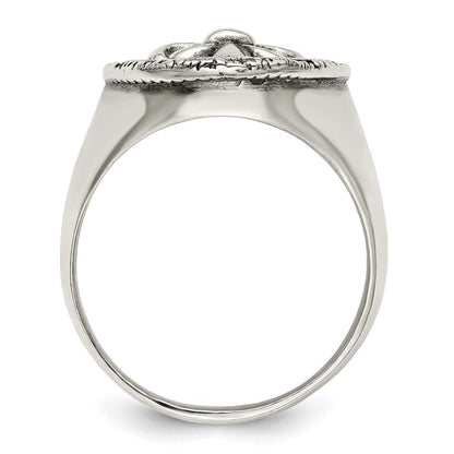 Sterlingsilber Antikisiert Fleur De Lis Ring
