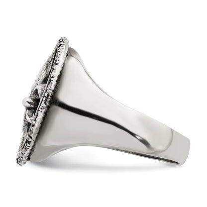 Sterlingsilber Antikisiert Fleur De Lis Ring