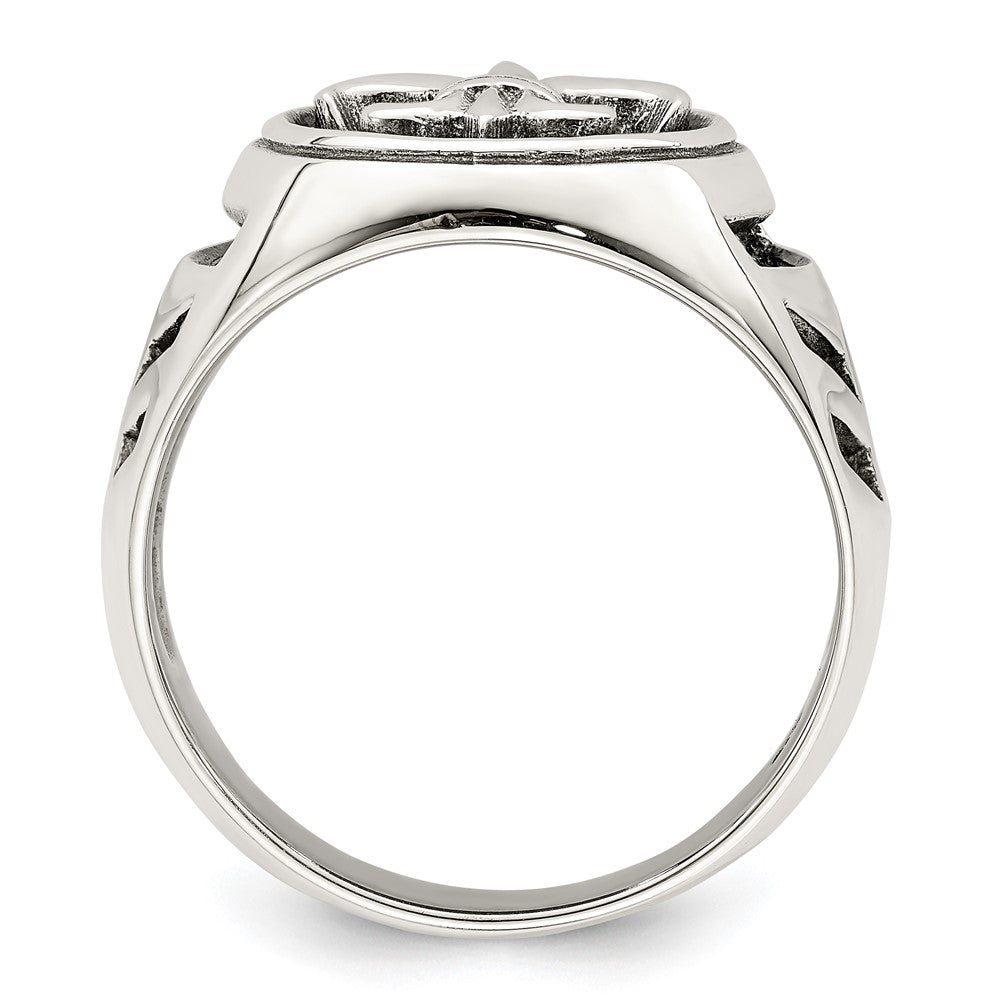 Sterlingsilber Antikisiert Fleur De Lis Ring