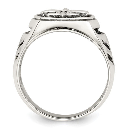 Sterlingsilber Antikisiert Fleur De Lis Ring