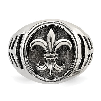 Sterlingsilber Antikisiert Fleur De Lis Ring