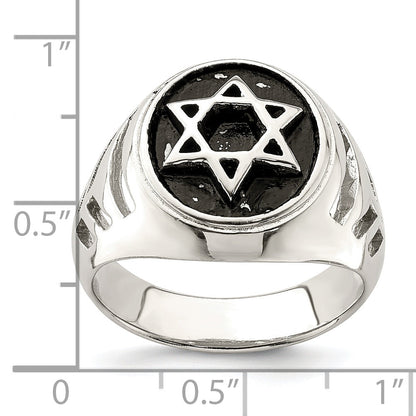 Sterlingsilber Antikisiert Stern Of David Ring