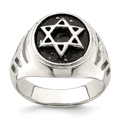 Sterlingsilber Antikisiert Stern Of David Ring