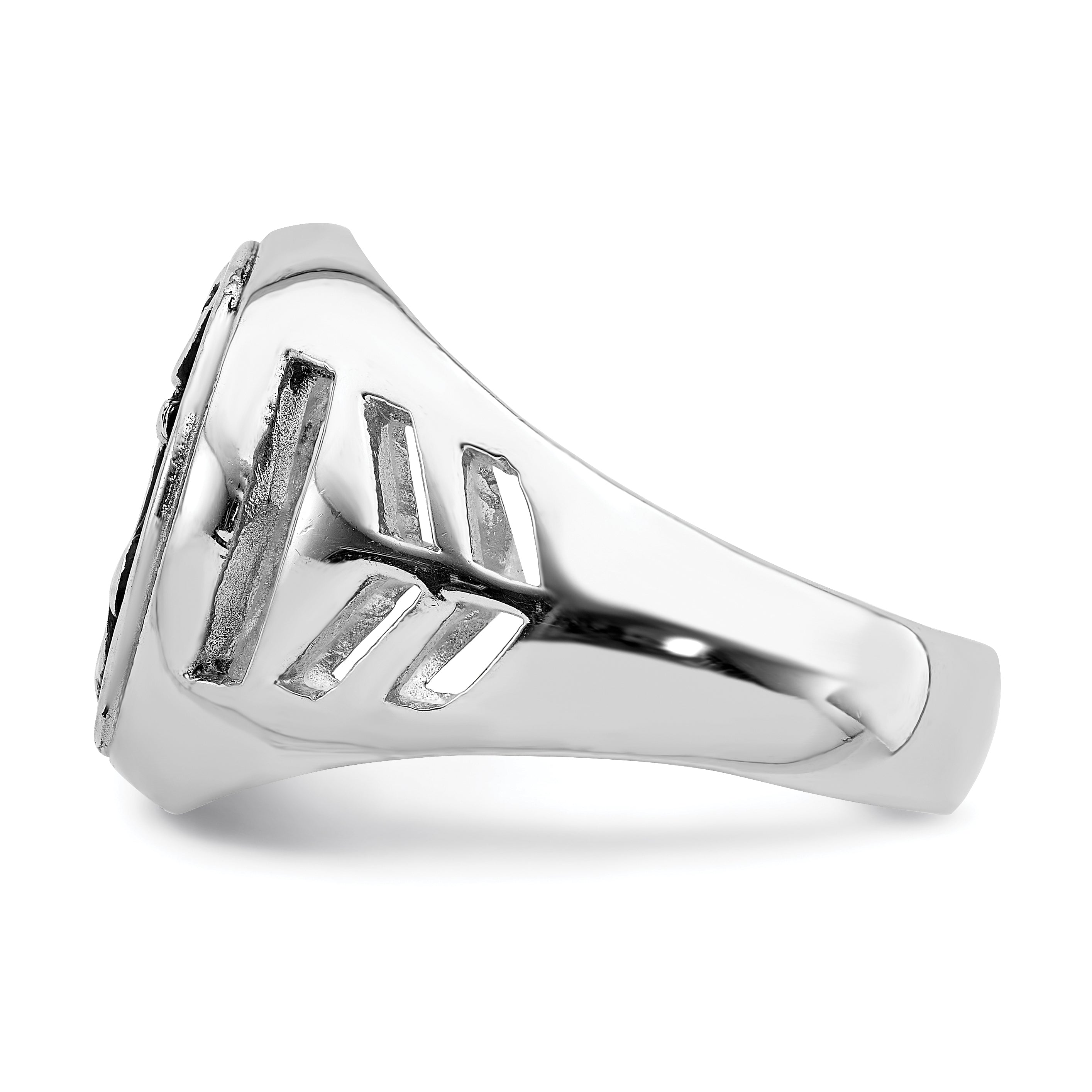 Sterlingsilber Rhodiniert & Antikisiert Anker Ring