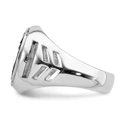 Sterlingsilber Rhodiniert & Antikisiert Anker Ring