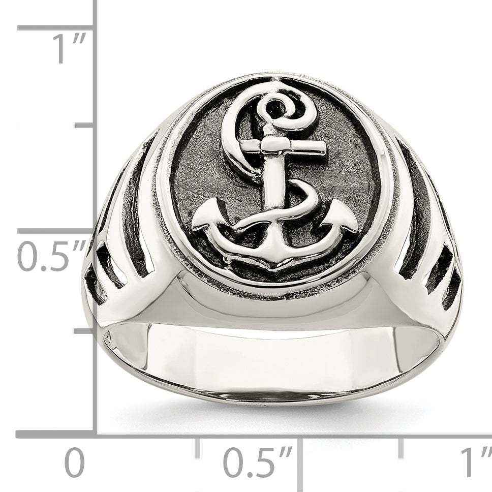 Sterlingsilber Antikisiert Anker Ring