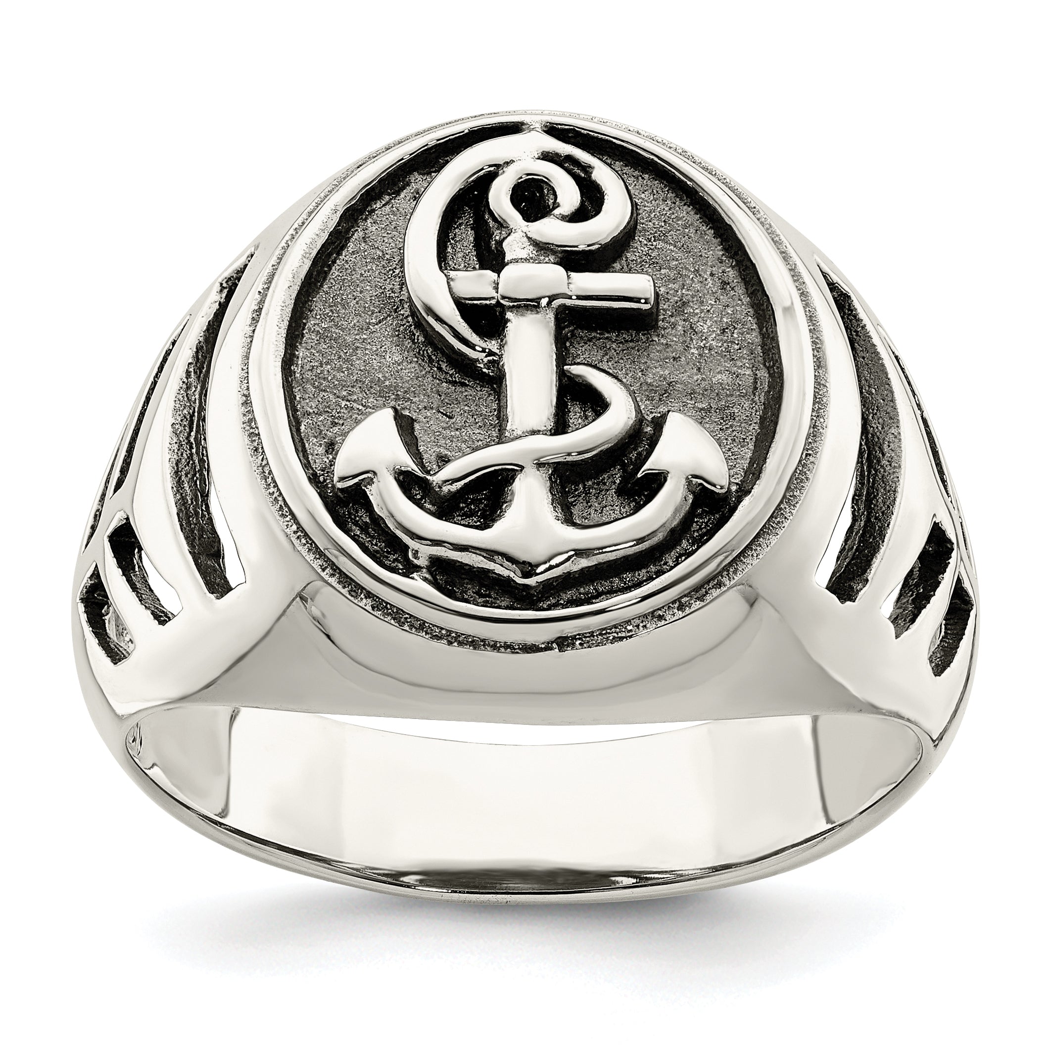 Sterlingsilber Antikisiert Anker Ring