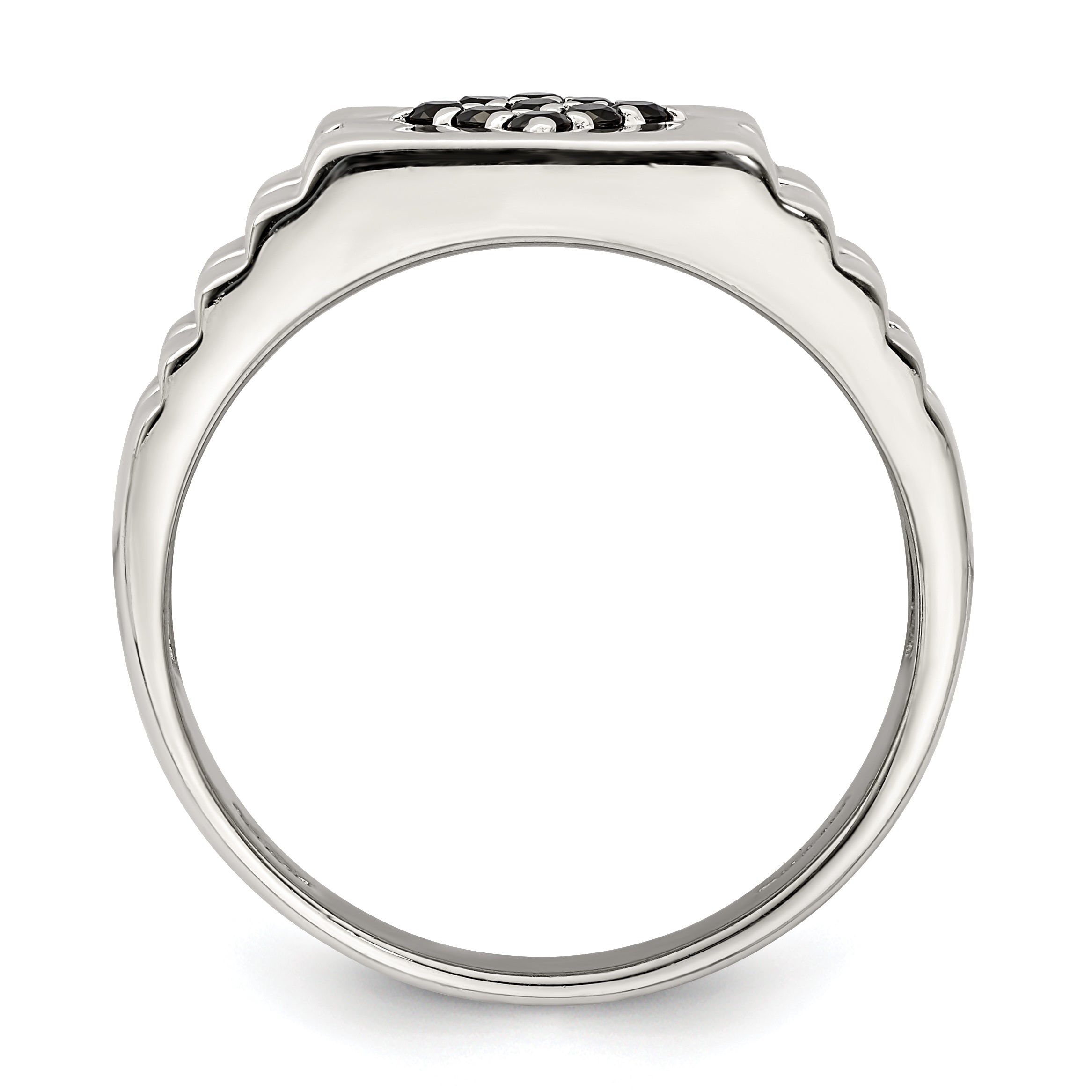 Sterlingsilber Rhodiniert Herren Onyx Ring