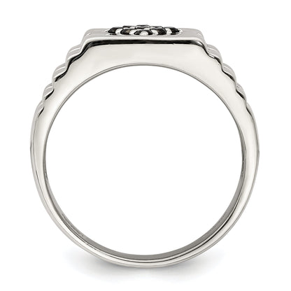 Sterlingsilber Rhodiniert Herren Onyx Ring