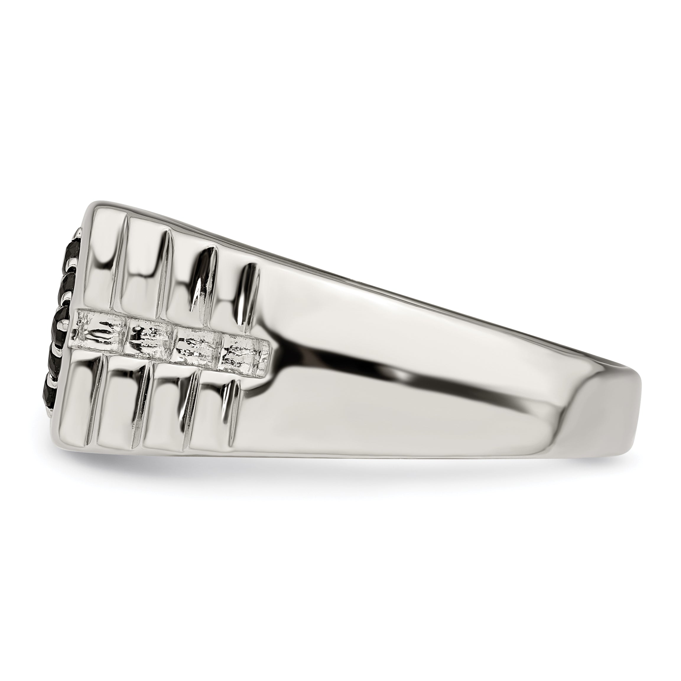 Sterlingsilber Rhodiniert Herren Onyx Ring