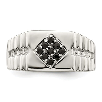 Sterlingsilber Rhodiniert Herren Onyx Ring