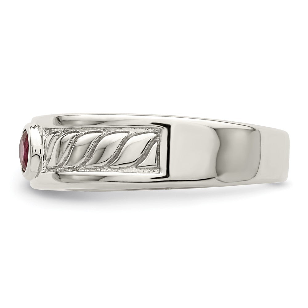 Sterlingsilber Rhodiniert Herren Rubin Ring
