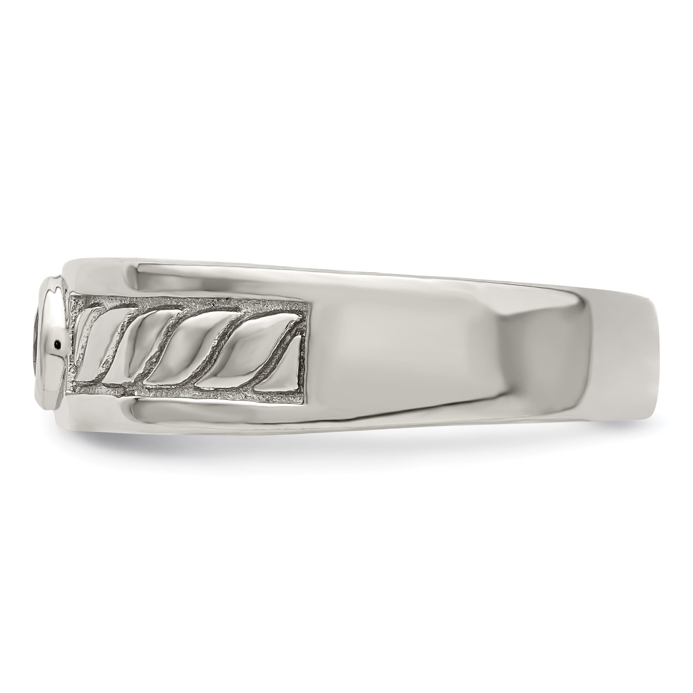 Sterlingsilber Rhodiniert Herren Blau Saphir Ring