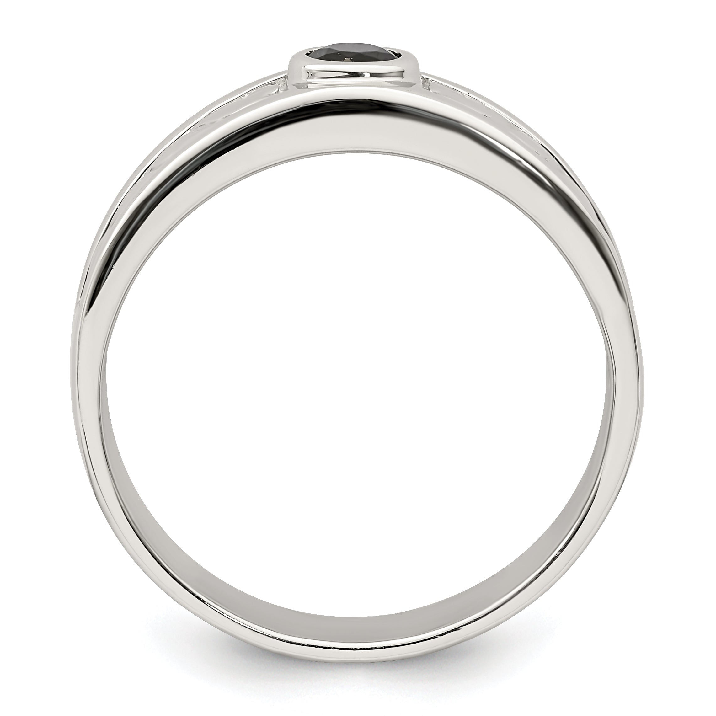 Sterlingsilber Rhodiniert Herren Onyx Ring