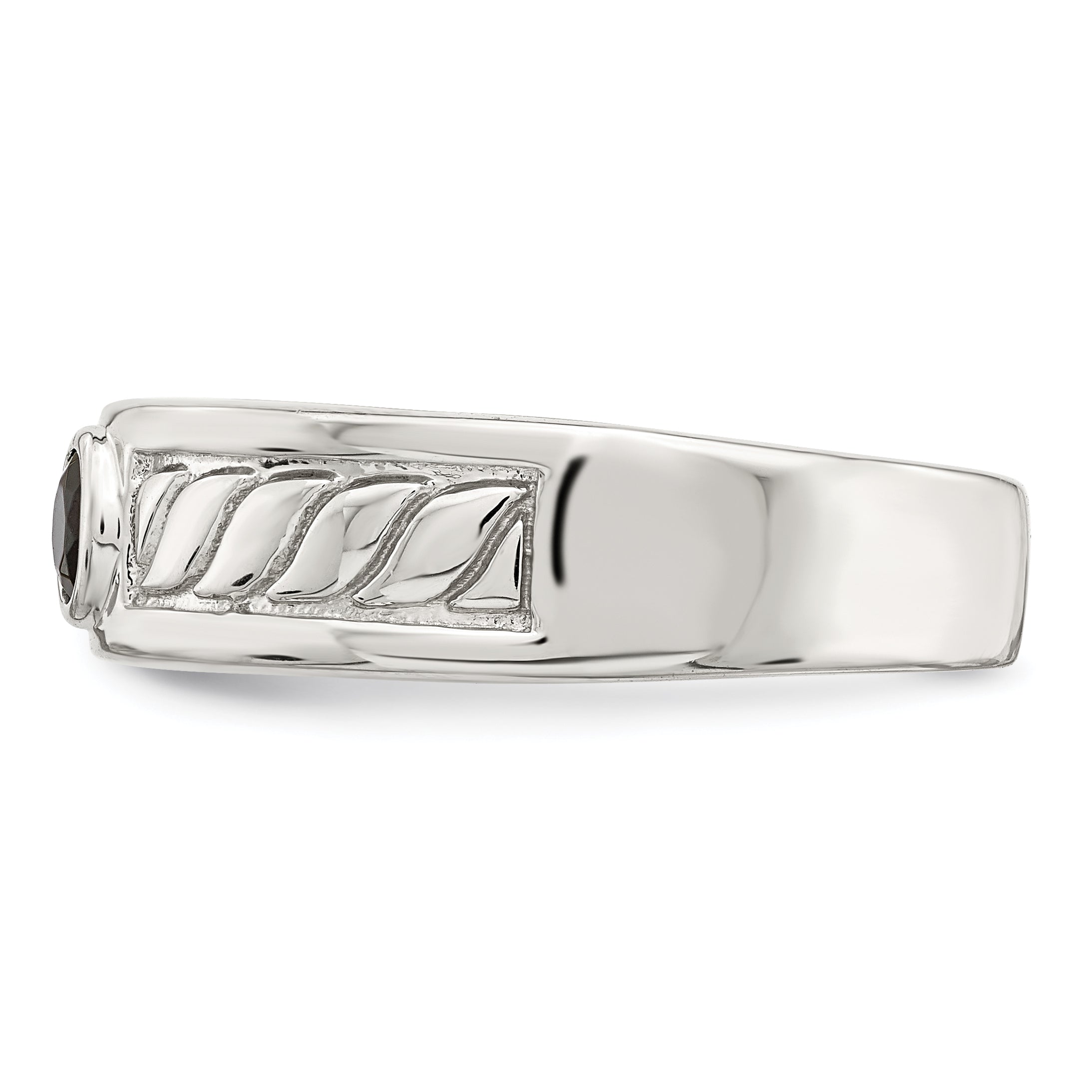 Sterlingsilber Rhodiniert Herren Onyx Ring
