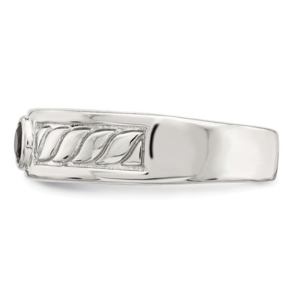 Sterlingsilber Rhodiniert Herren Onyx Ring