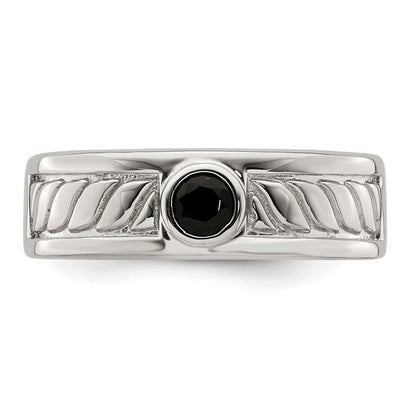 Sterlingsilber Rhodiniert Herren Onyx Ring