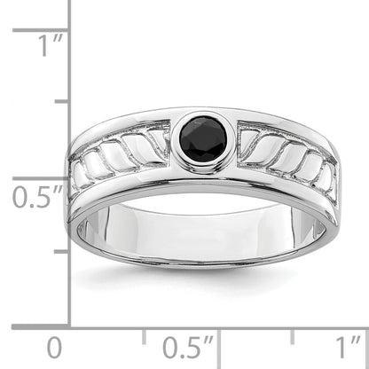 Sterlingsilber Rhodiniert Herren Onyx Ring