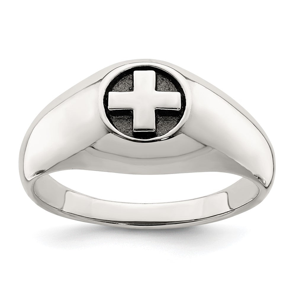 Sterlingsilber Antikisiert Kreuz Ring