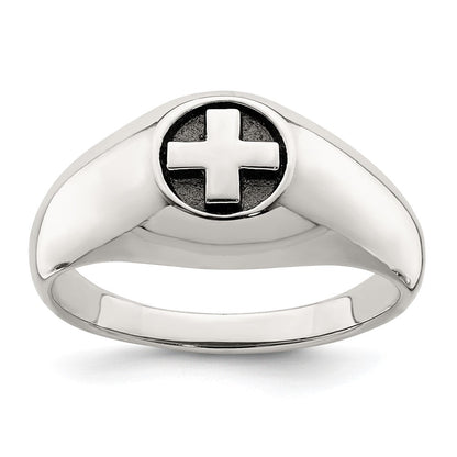 Sterlingsilber Antikisiert Kreuz Ring