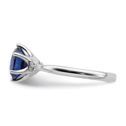 Sterlingsilber Rhodiniert Blau und Weiß Zirkonia Ring (size 6 Nur)