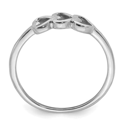 Sterlingsilber Rhodiniert Herzen Ring