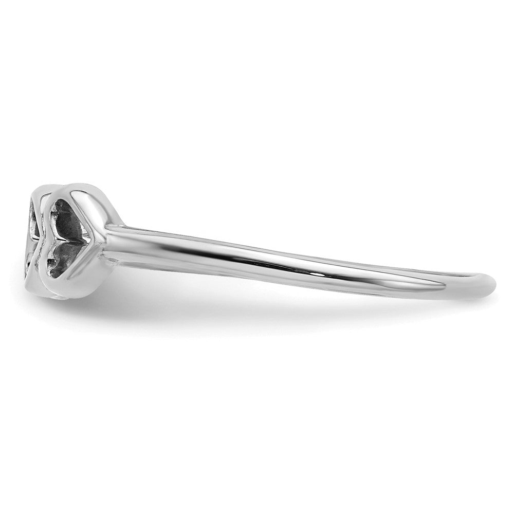 Sterlingsilber Rhodiniert Herzen Ring