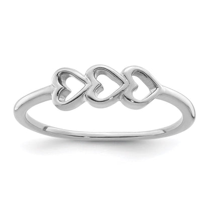 Sterlingsilber Rhodiniert Herzen Ring