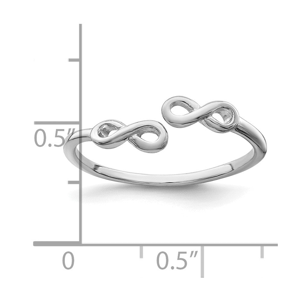 Sterlingsilber Rhodiniert Unendlichkeit Ring