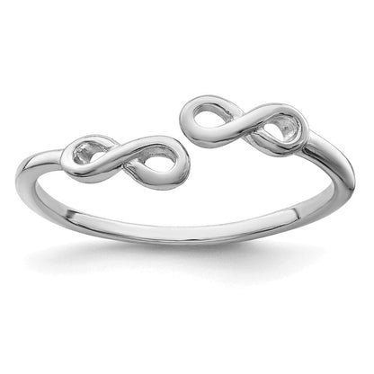 Sterlingsilber Rhodiniert Unendlichkeit Ring