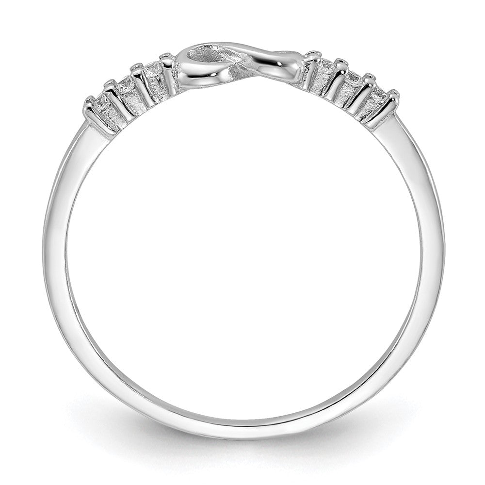 Sterlingsilber Rhodiniert Zirkonia Unendlichkeit Ring