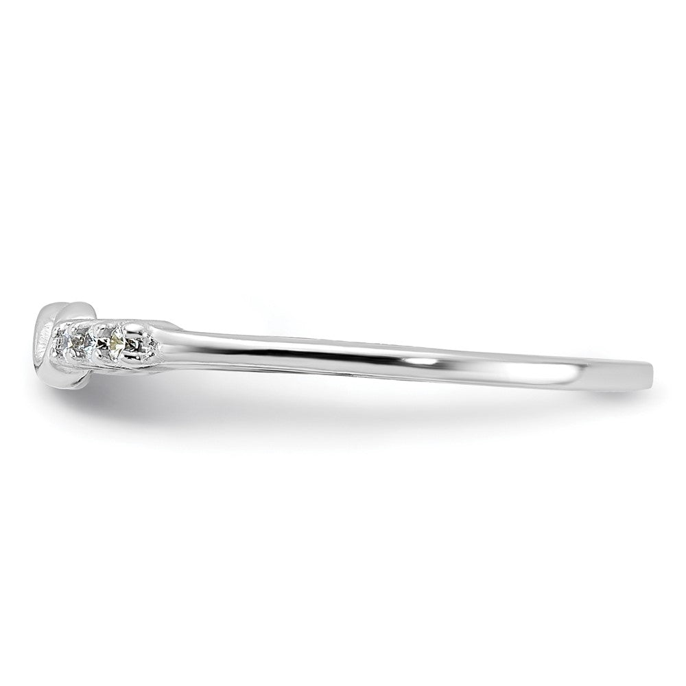 Sterlingsilber Rhodiniert Zirkonia Unendlichkeit Ring