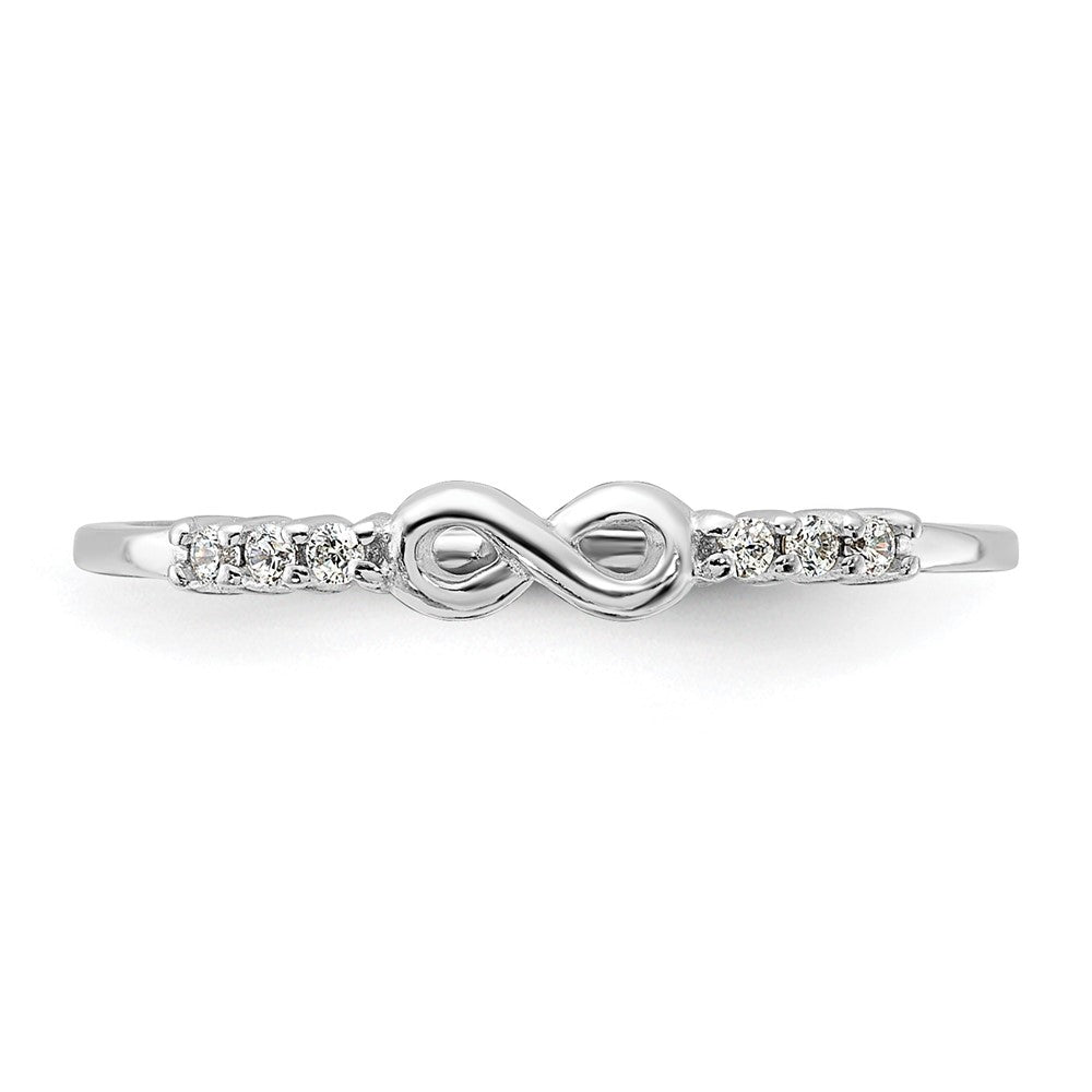 Sterlingsilber Rhodiniert Zirkonia Unendlichkeit Ring
