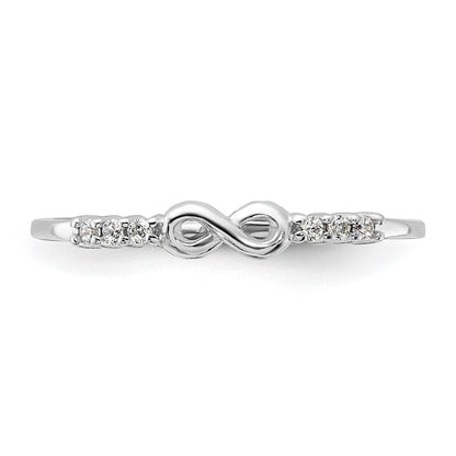 Sterlingsilber Rhodiniert Zirkonia Unendlichkeit Ring