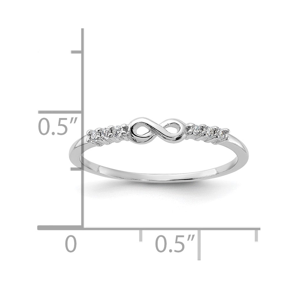 Sterlingsilber Rhodiniert Zirkonia Unendlichkeit Ring