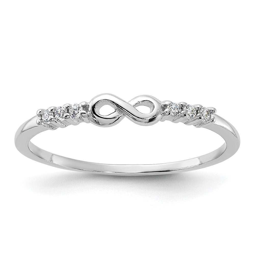Sterlingsilber Rhodiniert Zirkonia Unendlichkeit Ring