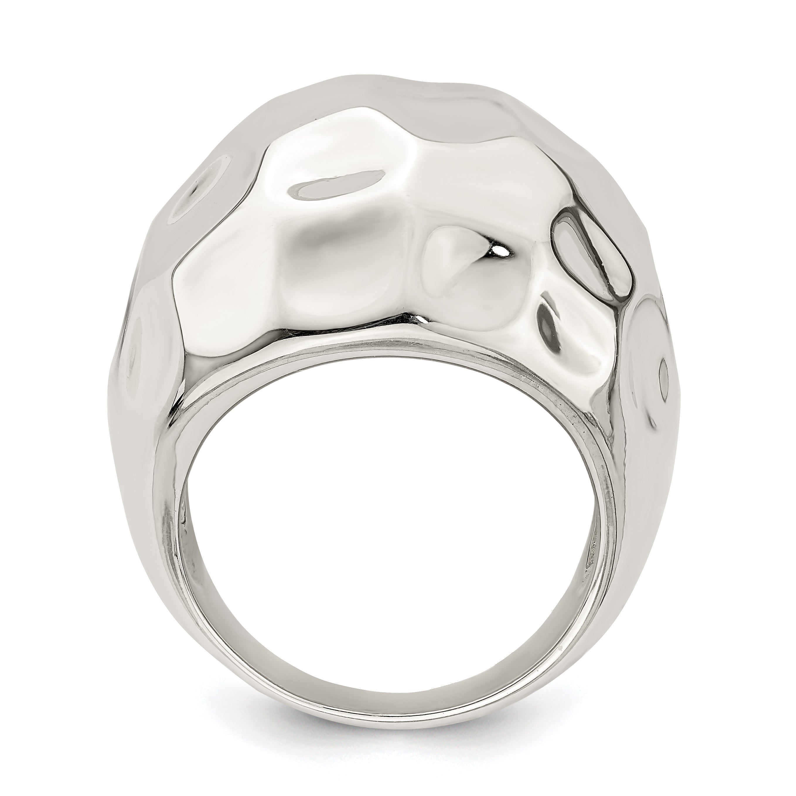 Sterlingsilber Poliert Strukturiert Ring (size 6 Nur)
