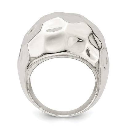 Sterlingsilber Poliert Strukturiert Ring (size 6 Nur)