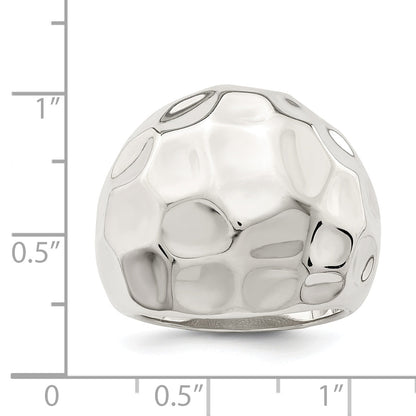 Sterlingsilber Poliert Strukturiert Ring (size 6 Nur)