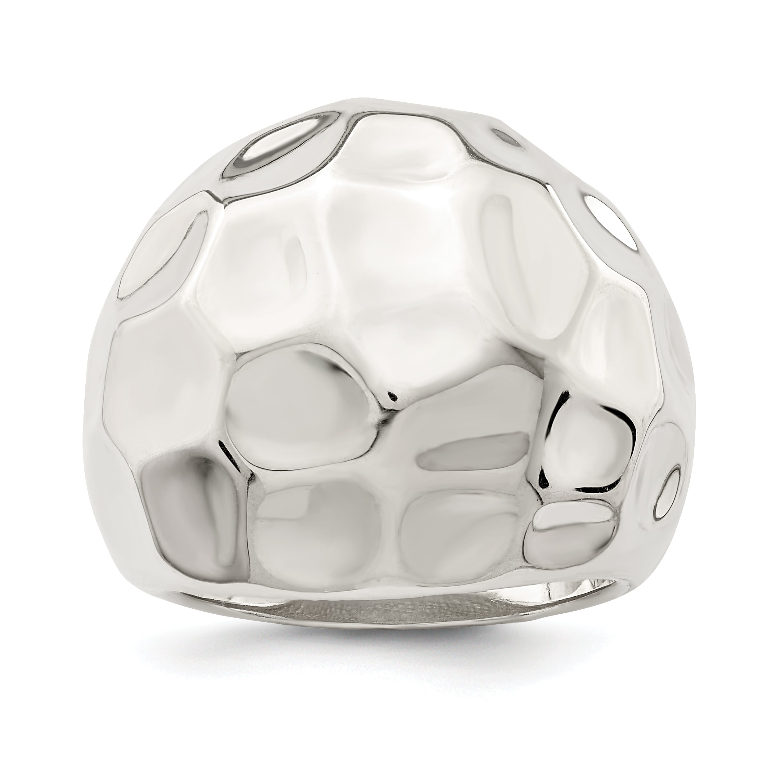 Sterlingsilber Poliert Strukturiert Ring (size 6 Nur)