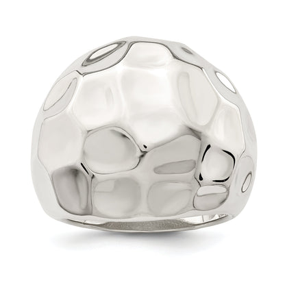Sterlingsilber Poliert Strukturiert Ring (size 6 Nur)