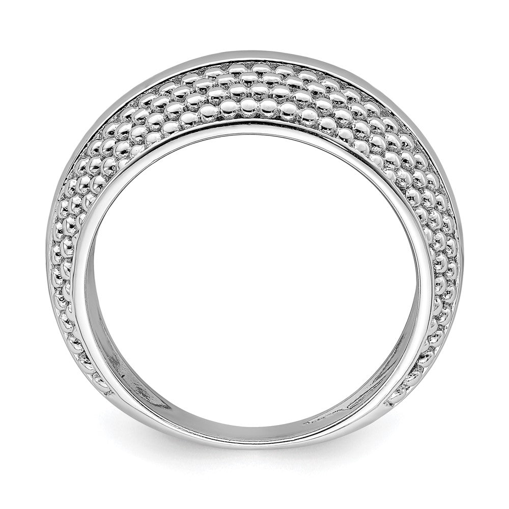 Sterlingsilber Rhodiniert Strukturiert Ring (size 6 Nur)