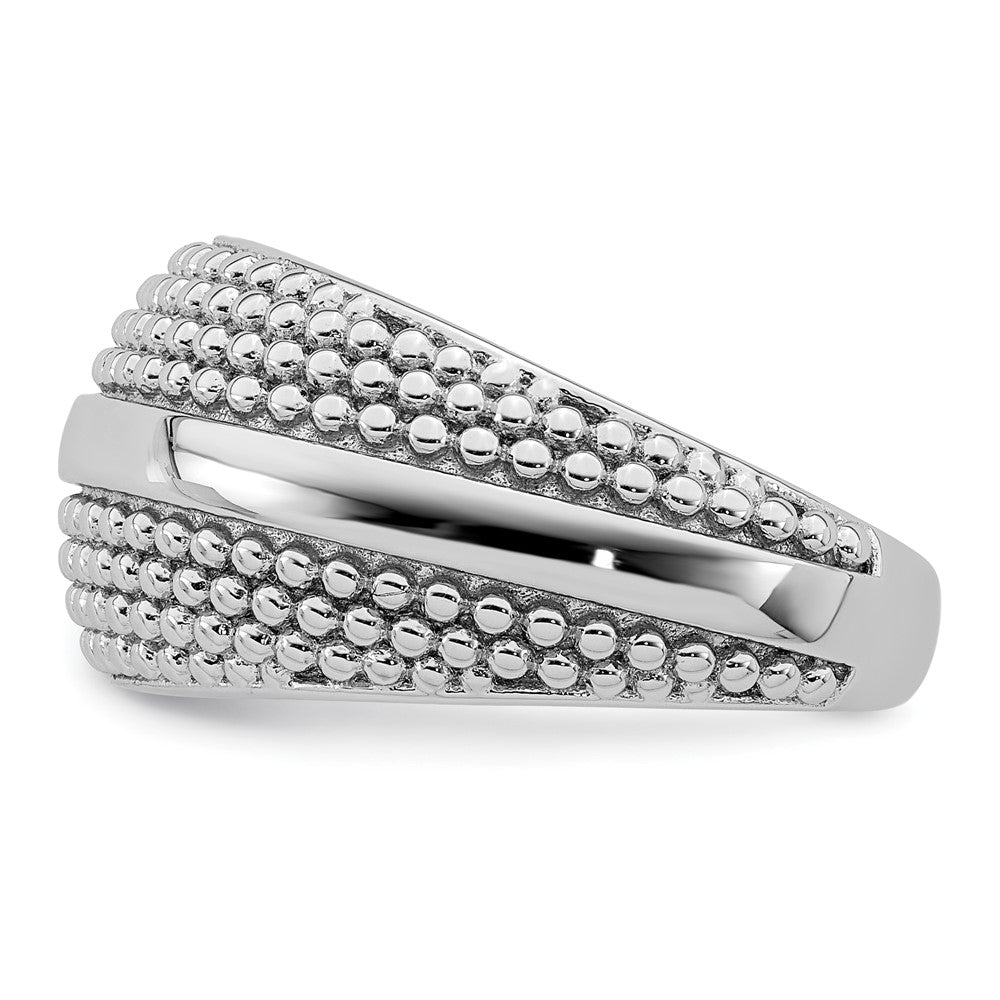 Sterlingsilber Rhodiniert Strukturiert Ring (size 6 Nur)