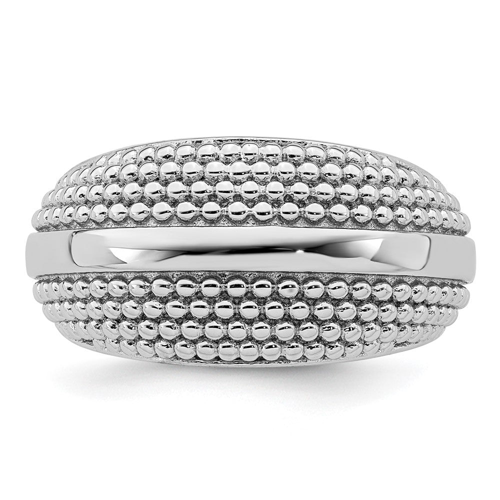 Sterlingsilber Rhodiniert Strukturiert Ring (size 6 Nur)